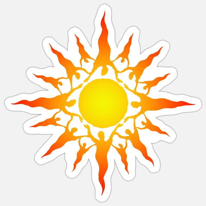 Sonnenanbeter - Sticker Größe S (10 x 10 cm) - Mattweiß
