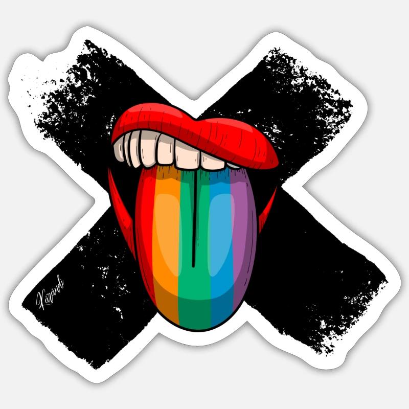 Zungeraus Statement - Sticker Größe S (10 x 10 cm) - Mattweiß