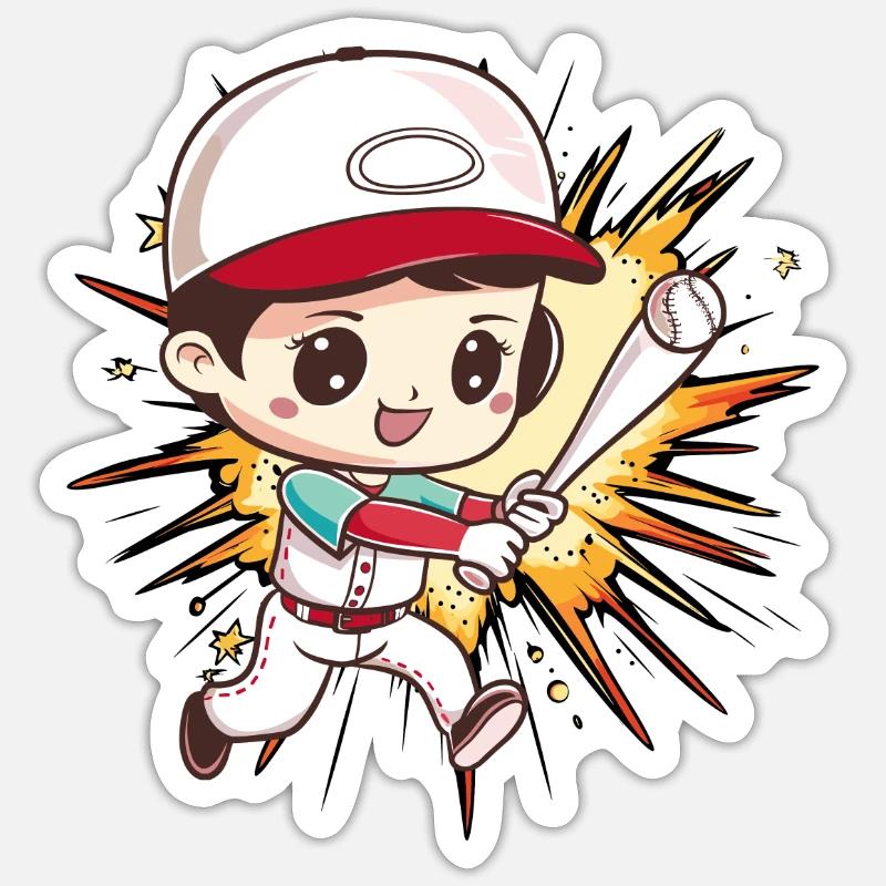 Baseball Pitcher - Sticker Größe S (10 x 10 cm) - Mattweiß