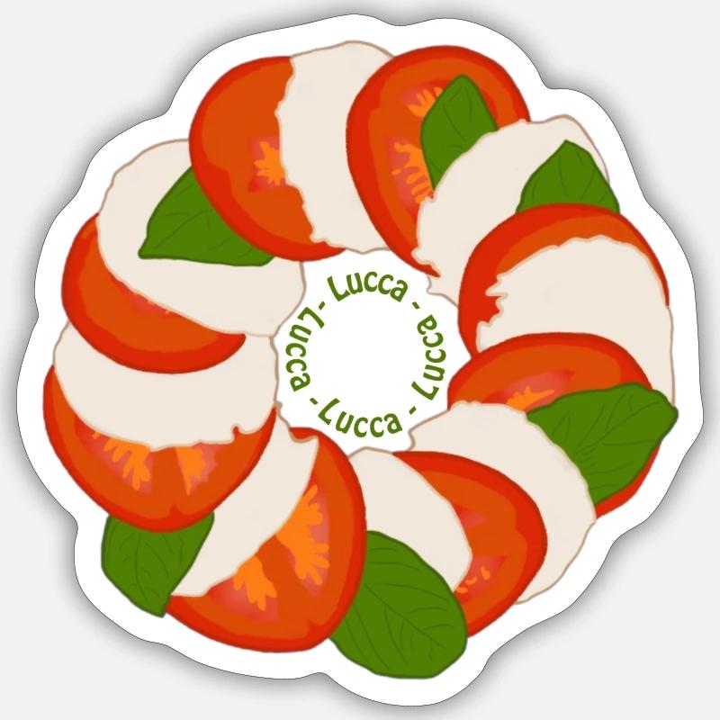 Lucca "Caprese" - Sticker Größe S (10 x 10 cm) - Mattweiß