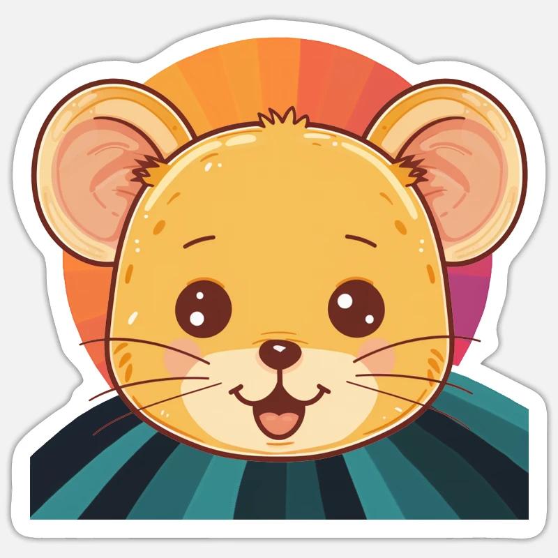Mäuse Käse Mäusezähnchen - Sticker Größe S (10 x 10 cm) - Mattweiß
