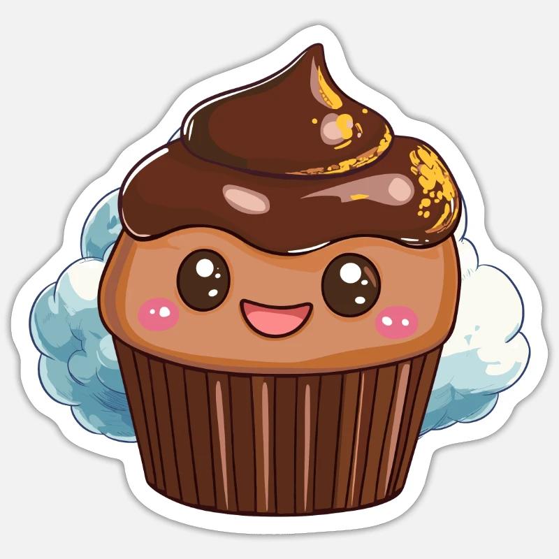 Biscuit Muffin - Sticker taille S (10 x 10 cm) - blanc mat