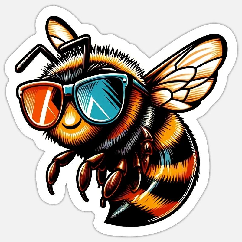 Bee - Sticker size S (10 x 10 cm) - white matte