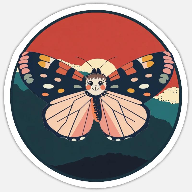 papillon papillon papillons - Sticker taille S (10 x 10 cm) - blanc mat