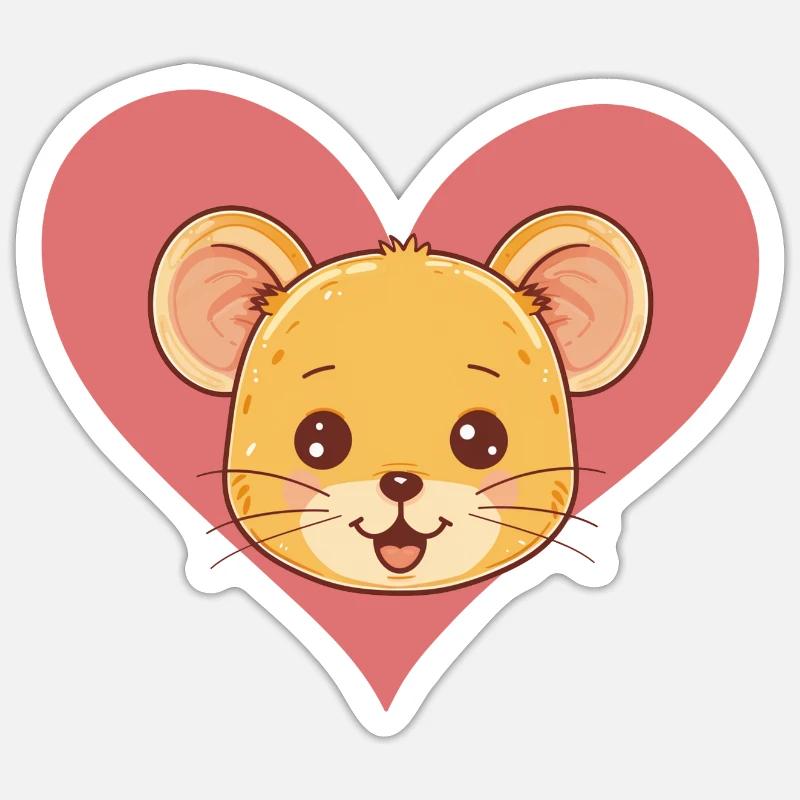 Mäuse Käse - Sticker Größe S (10 x 10 cm) - Mattweiß