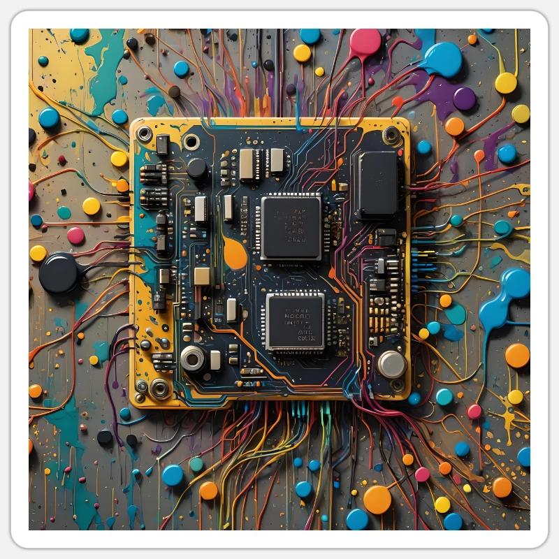 Microchip colored Sticker size S (10 x 10 cm)