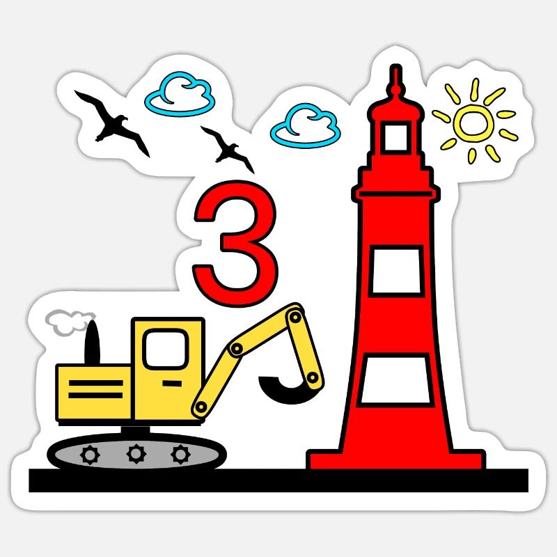 Bagger - Sticker Größe S (10 x 10 cm) - Mattweiß