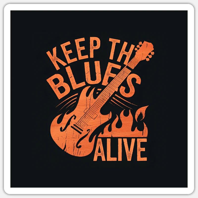Button Der Blues lebt Keep the Blues alive Sticker Größe S (10 x 10 cm)