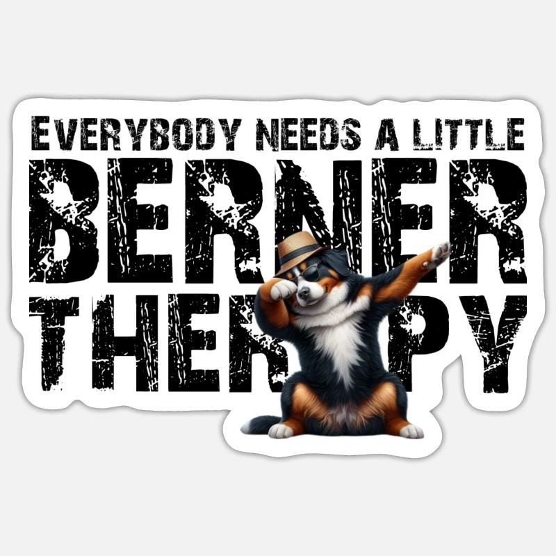 Bouvier bernois - Sticker taille S (10 x 10 cm) - blanc mat