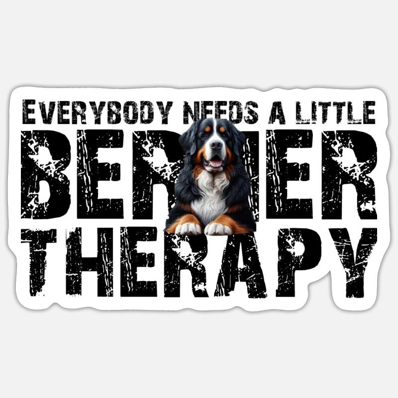 Berner Sennenhund - Sticker Größe S (10 x 10 cm) - Mattweiß