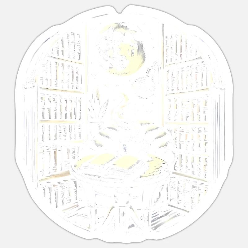 Mitternachtskaffee Bücher Tattoo Kunst Sticker Größe S (10 x 10 cm)