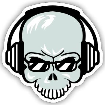 Schädel Skelett Totenkopf Horror Halloween Kopf - Sticker Größe S (10 x 10 cm) - Mattweiß - Vorne