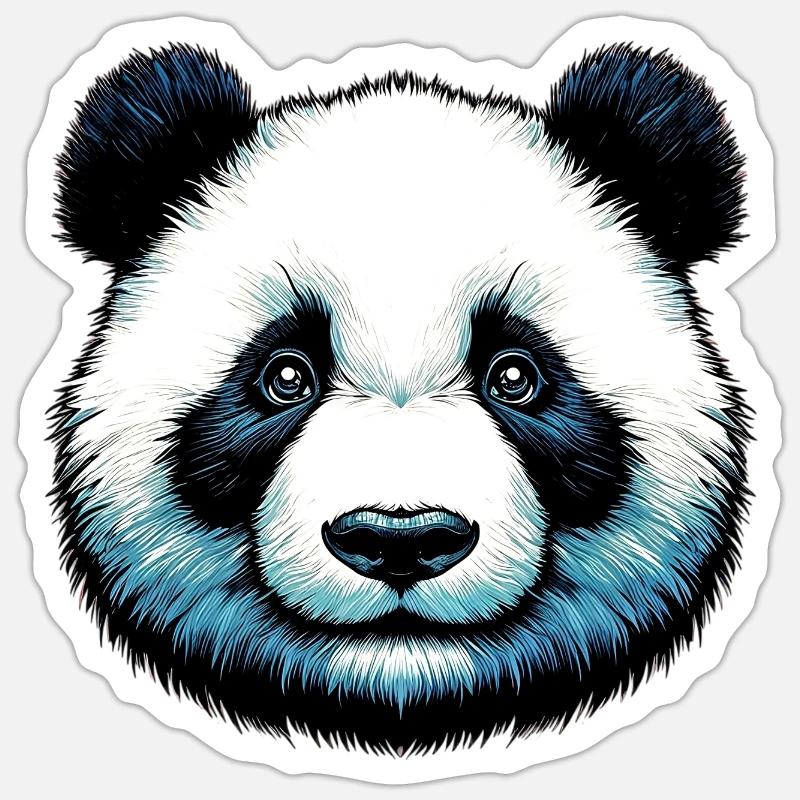 Panda - Sticker taille S (10 x 10 cm) - blanc mat