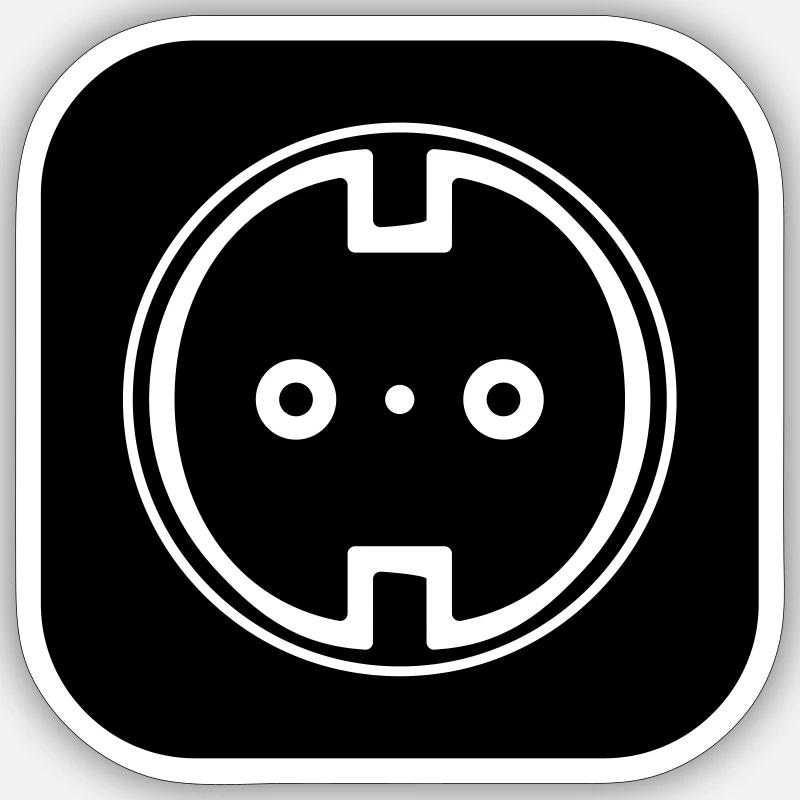 Electrical Socket Symbol Electrician Sticker size S (10 x 10 cm)
