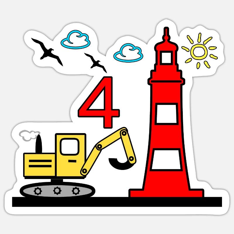 Bagger - Sticker Größe S (10 x 10 cm) - Mattweiß