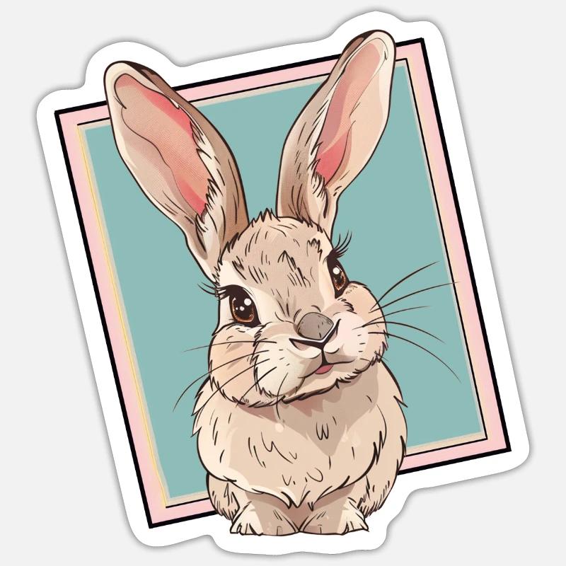 Bunny Easter - Sticker size S (10 x 10 cm) - white matte