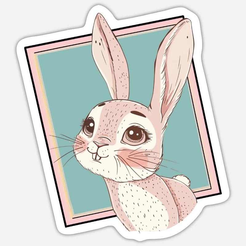 Rabbit Tooth Easter Bunny Sticker size S (10 x 10 cm)