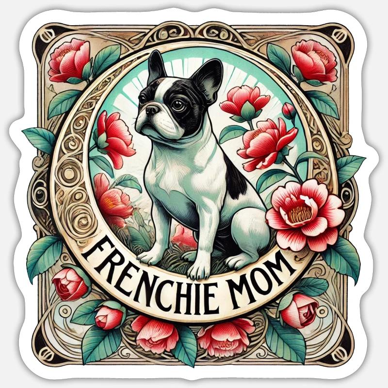 Frenchie Mom - Sticker size S (10 x 10 cm) - white matte