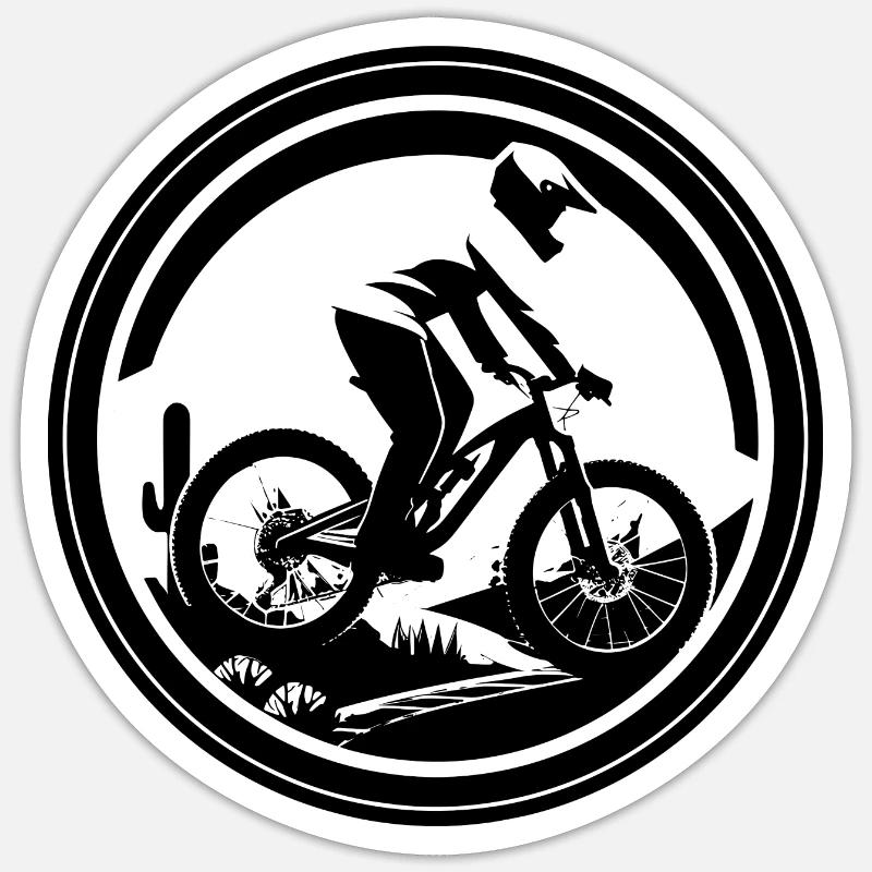 Mountain biking - Sticker size S (10 x 10 cm) - white matte