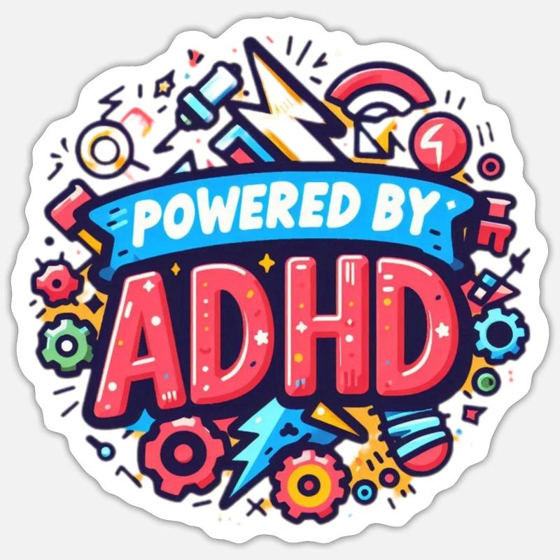 ADHD - Sticker size S (10 x 10 cm) - white matte