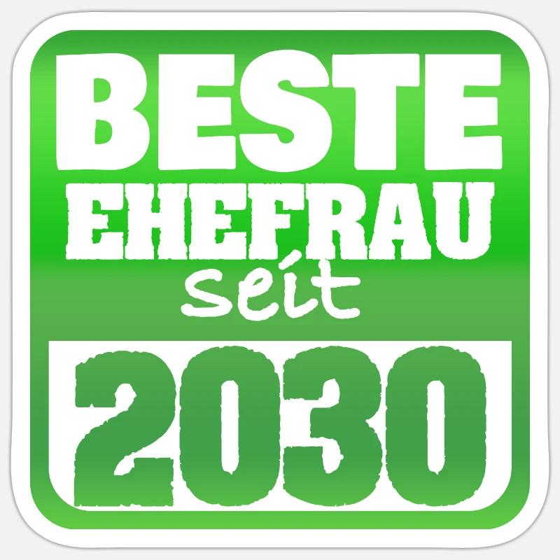 Mariage 2030 - Sticker taille S (10 x 10 cm) - blanc mat