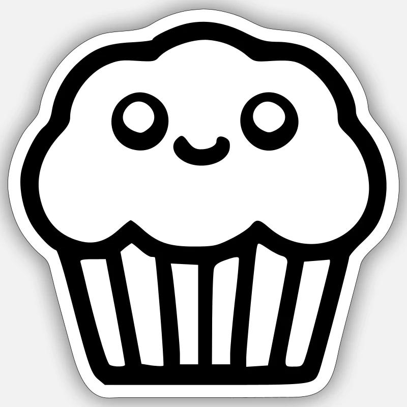 Muffin mignon Sticker taille S (10 x 10 cm)