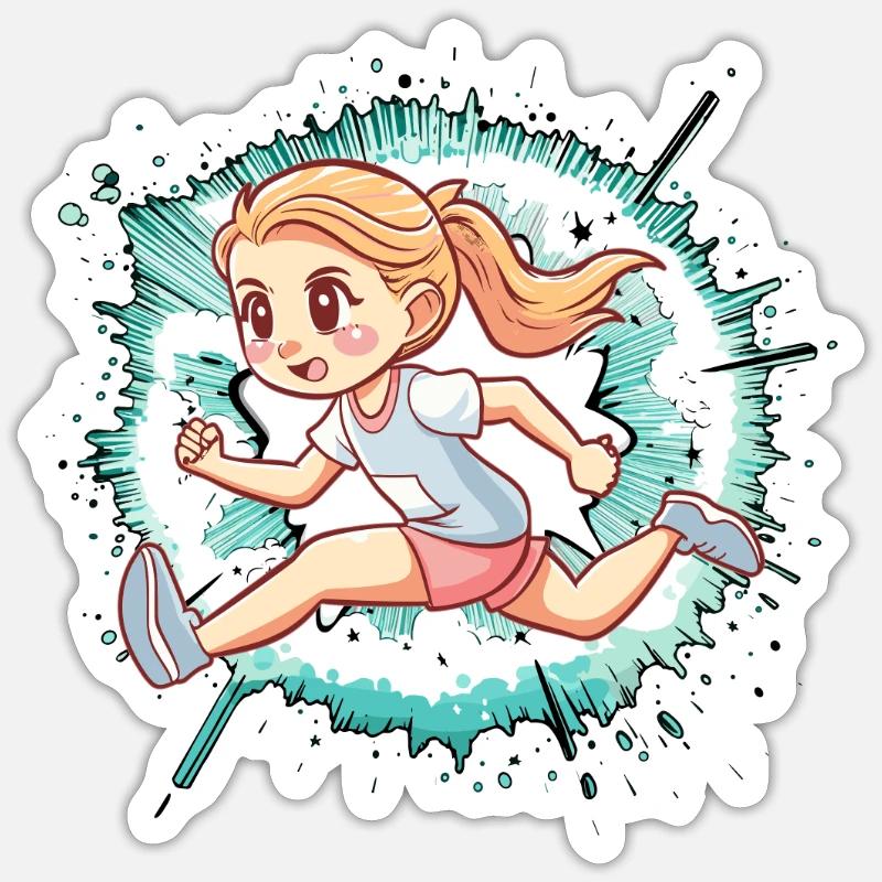 Marathon de course à pied - Sticker taille S (10 x 10 cm) - blanc mat