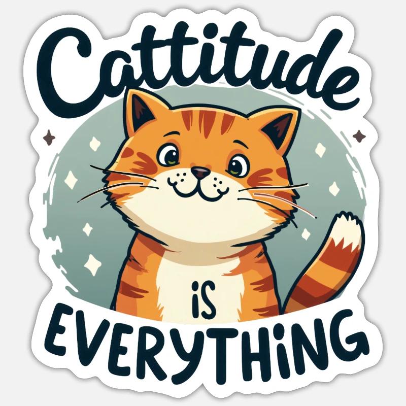 Mignon chaton mignon - Sticker taille S (10 x 10 cm) - blanc mat