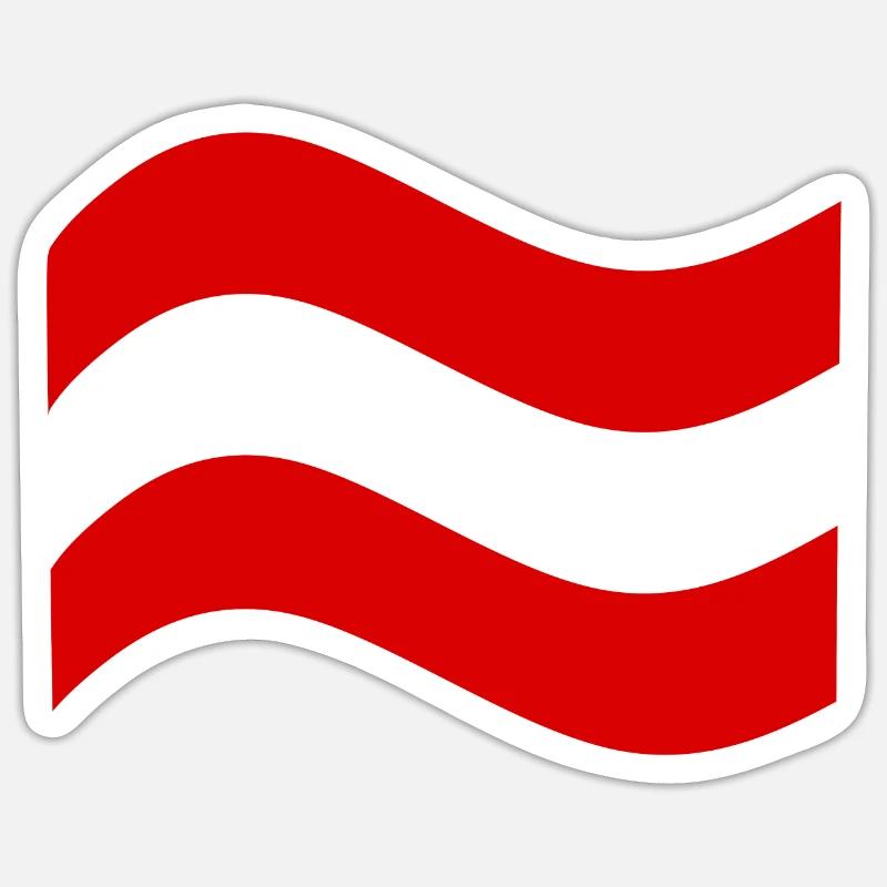 Drapeau de l’Autriche - Sticker taille S (10 x 10 cm) - blanc mat