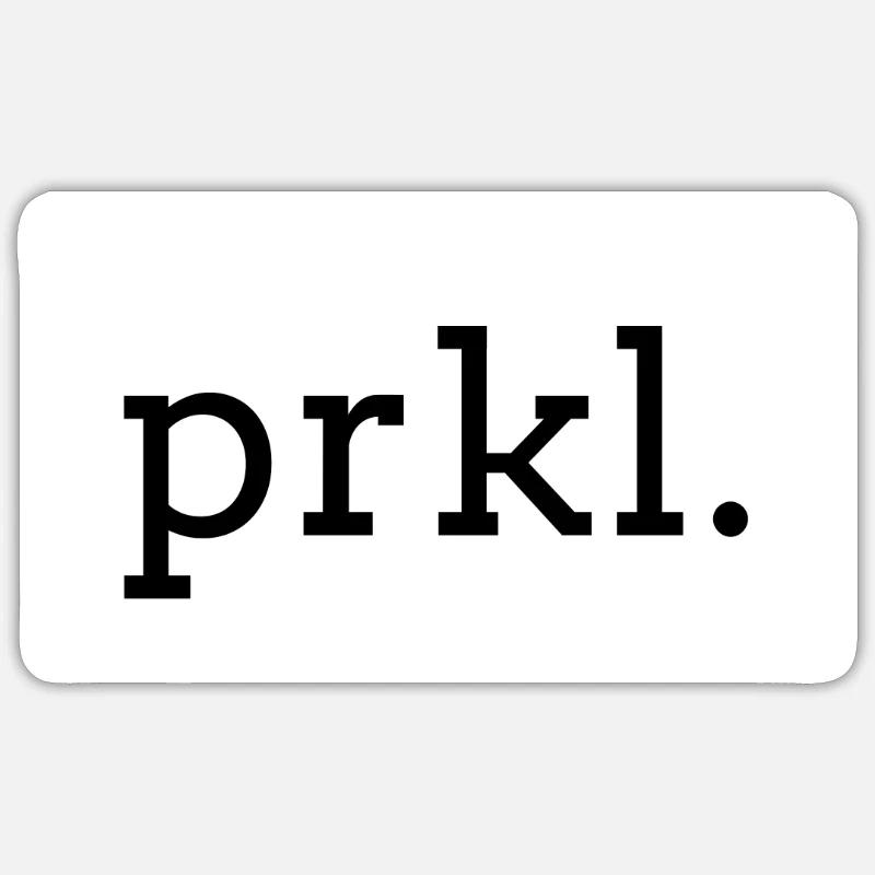 PRKL. Impression de texte noir sur blanc Sticker taille S (10 x 10 cm)
