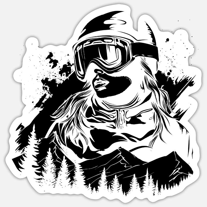 Snowboarder Sticker taille S (10 x 10 cm)
