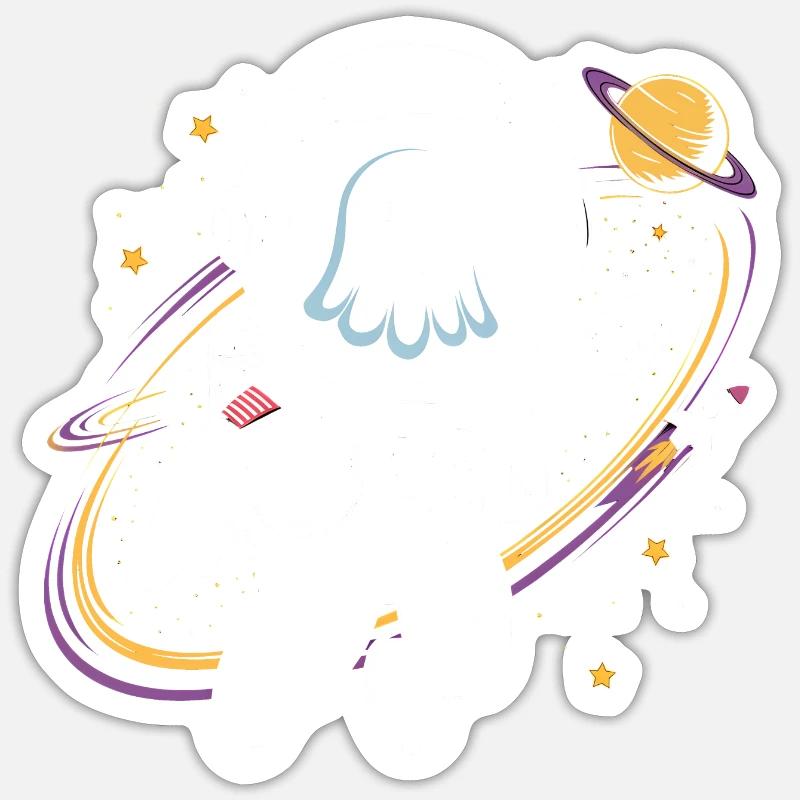 Cute Ghost In Space Sticker size S (10 x 10 cm)