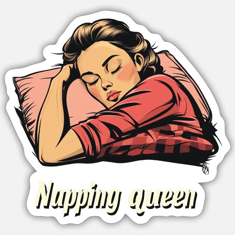 Napping queen Sticker size S (10 x 10 cm)