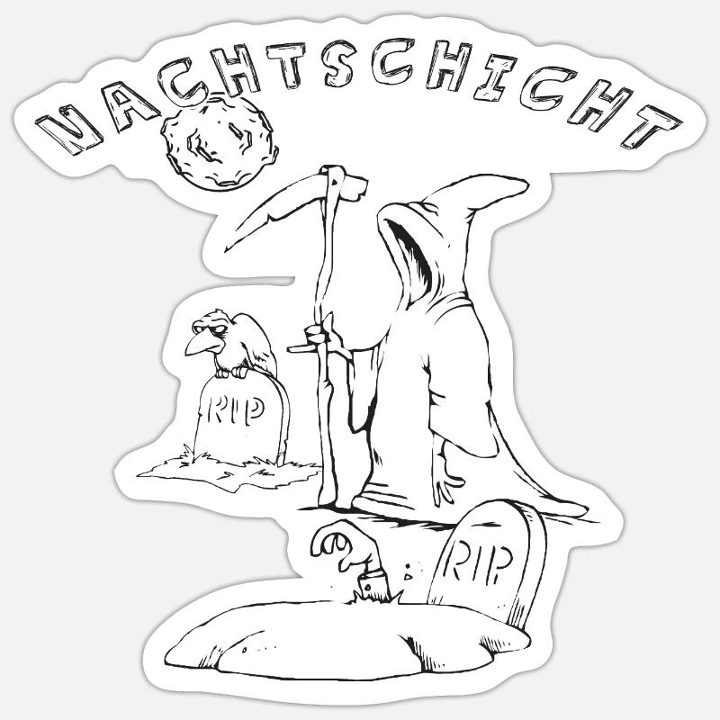 Nachtschicht Sticker Größe S (10 x 10 cm)