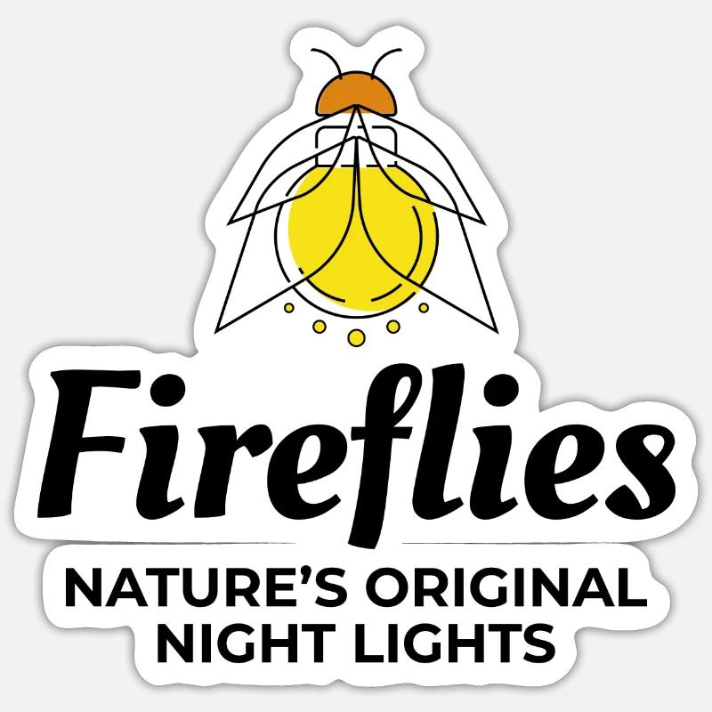 Lucioles Firefly Lightning Bug Insect Collector - Sticker taille S (10 x 10 cm) - blanc mat