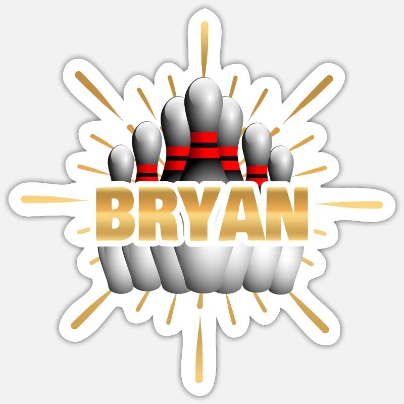 Bowling Bryan - Sticker taille S (10 x 10 cm) - blanc mat