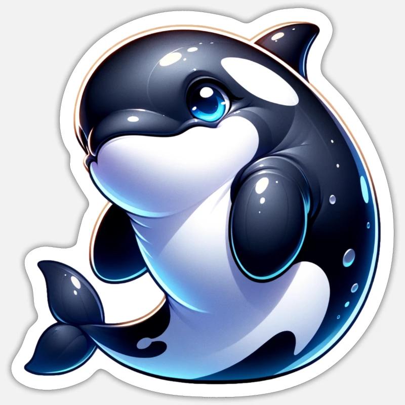 Orca Whale - Sticker size S (10 x 10 cm) - white matte