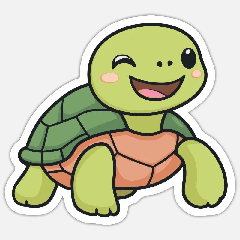 Turtle Turtle Reptile - Sticker size S (10 x 10 cm) - white matte