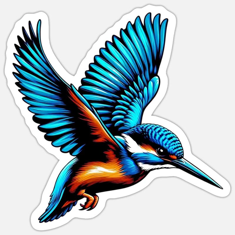 Kingfisher - Sticker size S (10 x 10 cm) - white matte
