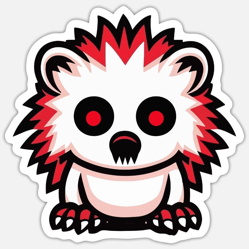 Hérisson Halloween Bande dessinée - Sticker taille S (10 x 10 cm) - blanc mat