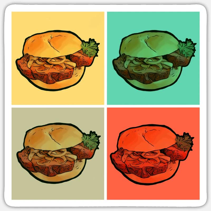 Leberkas Fleischkäse Brötchen - Sticker Größe S (10 x 10 cm) - Mattweiß