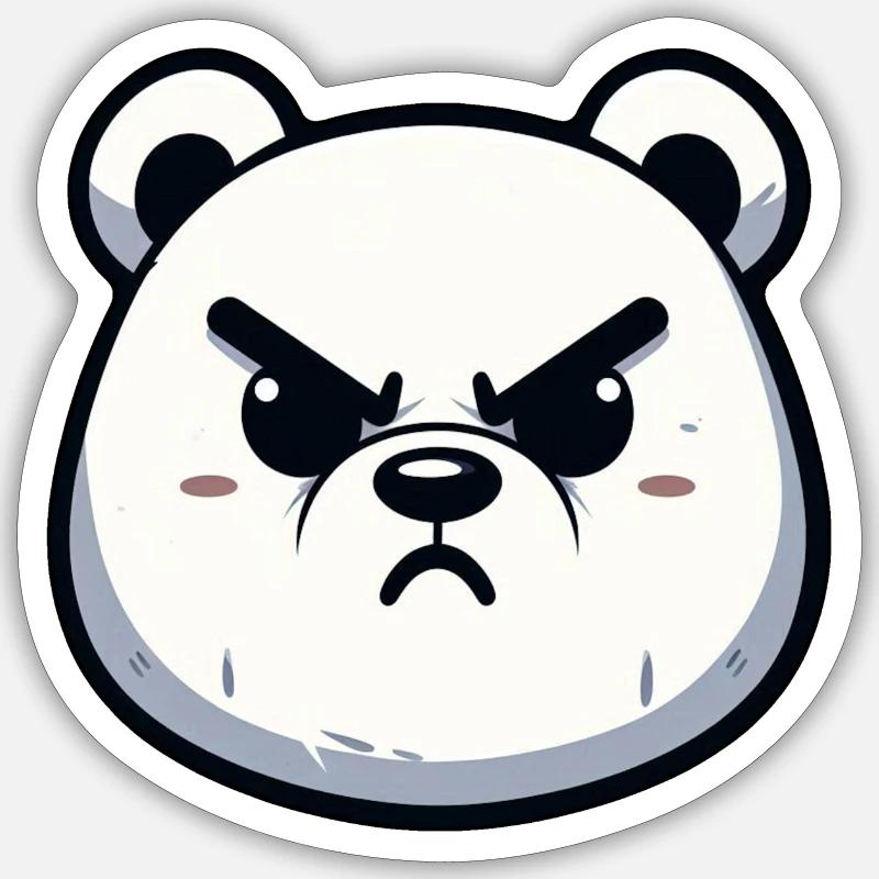 Wütendes Eisbär-Design Sticker Größe S (10 x 10 cm)