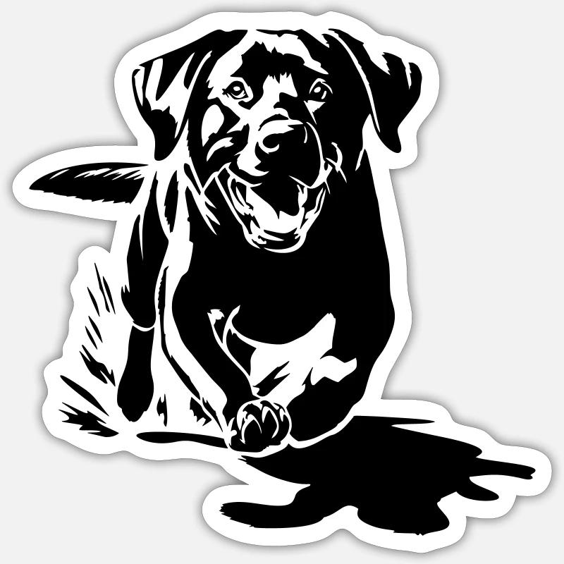 Labrador - Sticker Größe S (10 x 10 cm) - Mattweiß