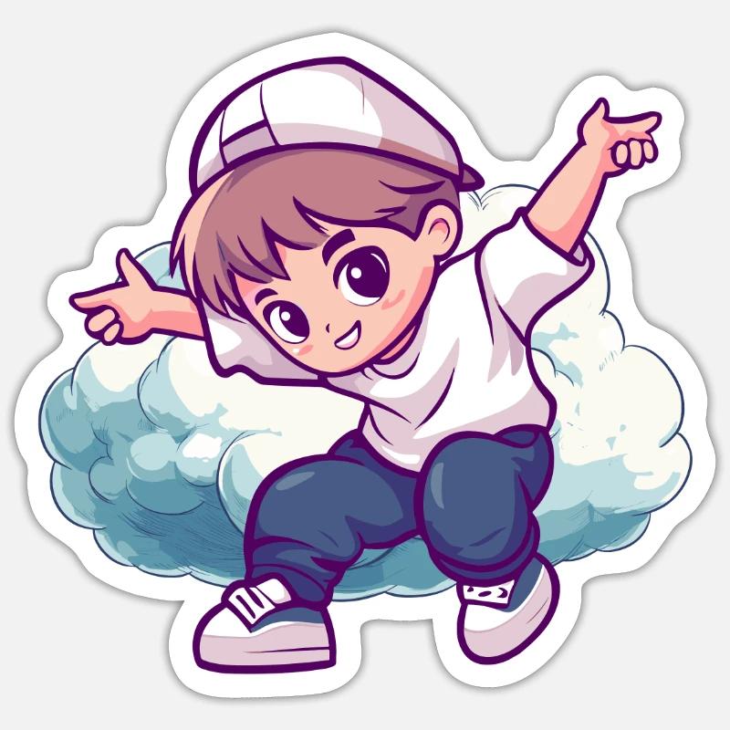 Breakdance Breakdancing Breaker - Sticker taille S (10 x 10 cm) - blanc mat