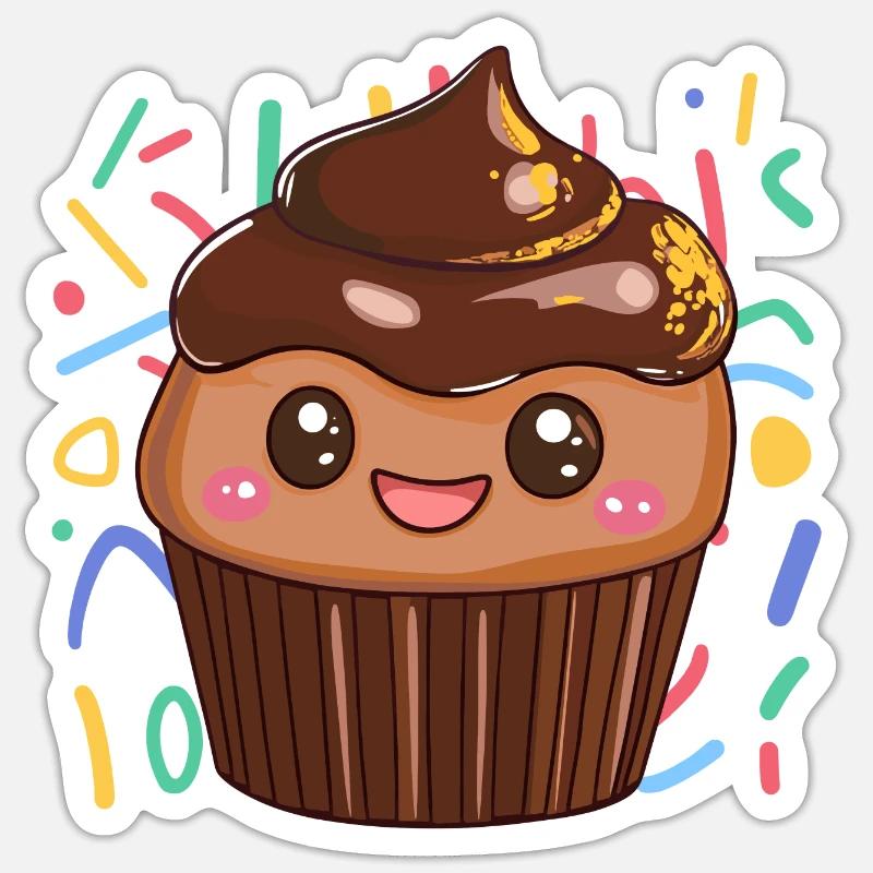Tartelettes à muffins - Sticker taille S (10 x 10 cm) - blanc mat