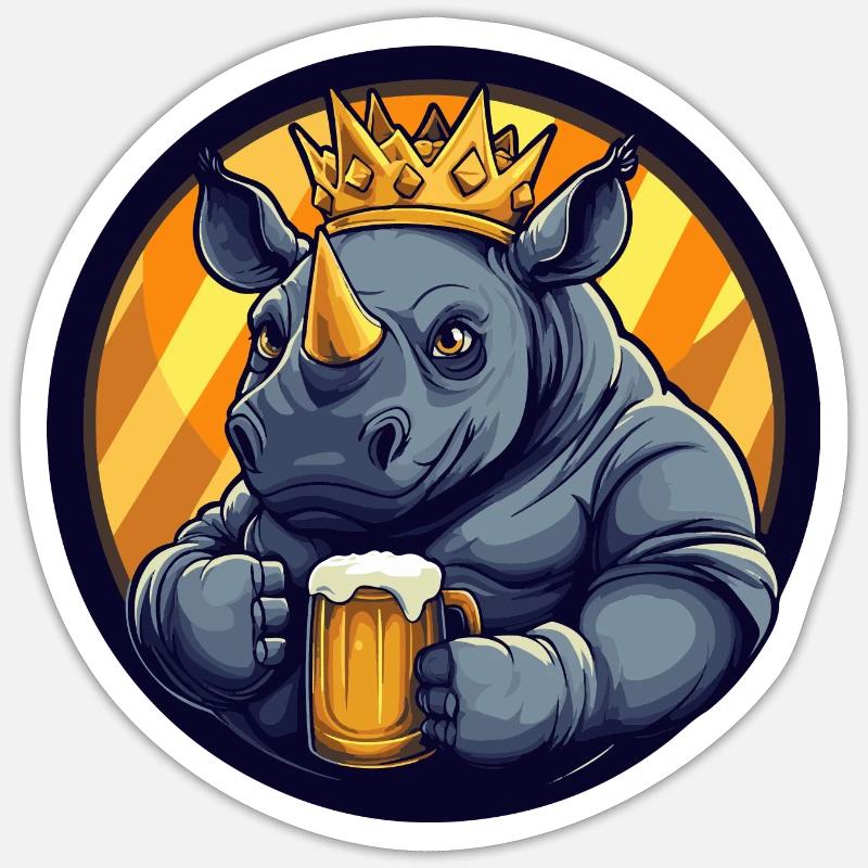 Rhino Beer Comic - Sticker size S (10 x 10 cm) - white matte