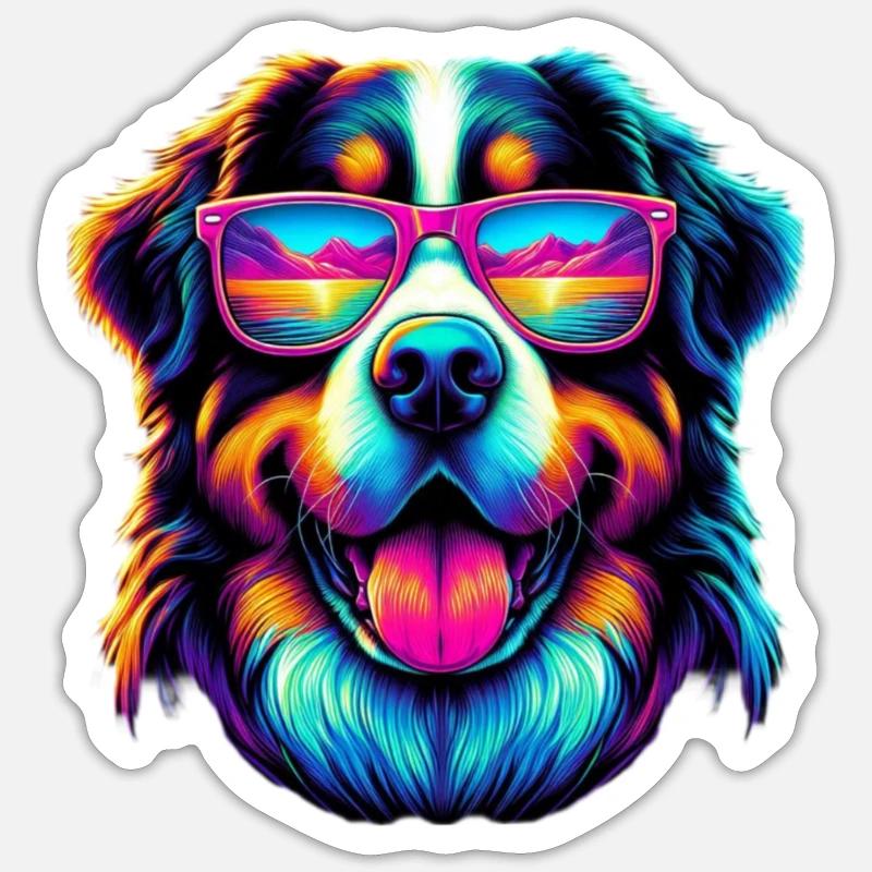 Bouvier bernois - Sticker taille S (10 x 10 cm) - blanc mat