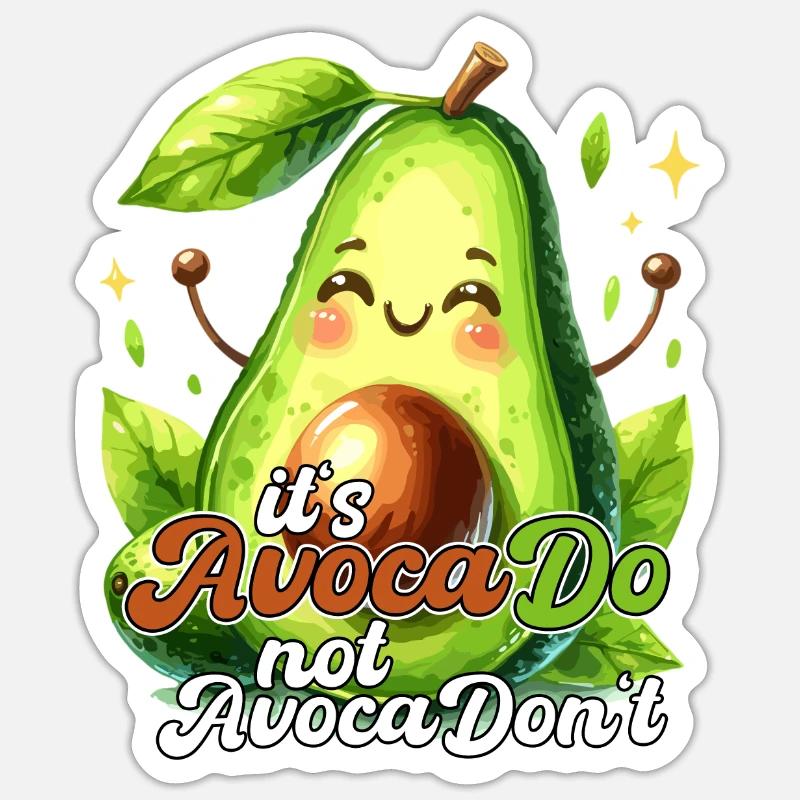 Happy Avocado its AvocaDo Design - Sticker Größe S (10 x 10 cm) - Mattweiß