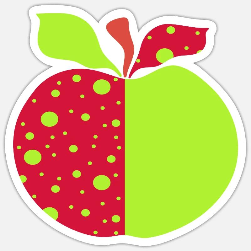 Apfel - Sticker Größe S (10 x 10 cm) - Mattweiß