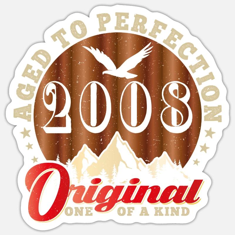 Ikonisches Jubiläum 2008 - Sticker Größe S (10 x 10 cm) - Mattweiß